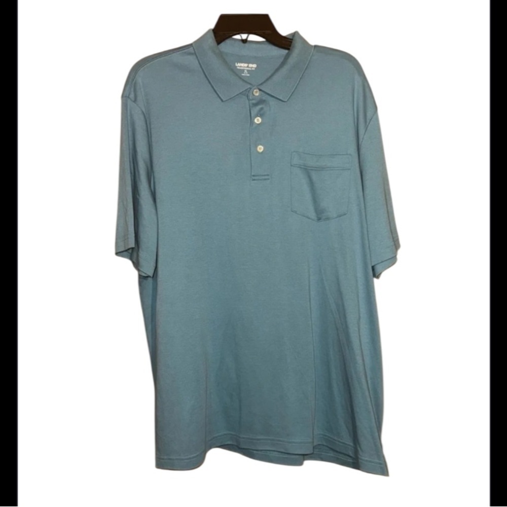 Lands End traditional fit men's polo blue size XL
46-48